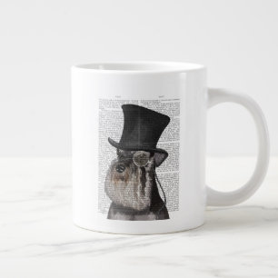 Schnauzer, formell hound och hatt jumbo mugg