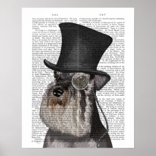 Schnauzer, formell hound och hatt poster