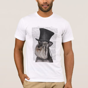 Schnauzer, formell hound och hatt t shirt
