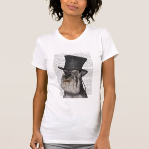 Schnauzer, formell hound och hatt t shirt