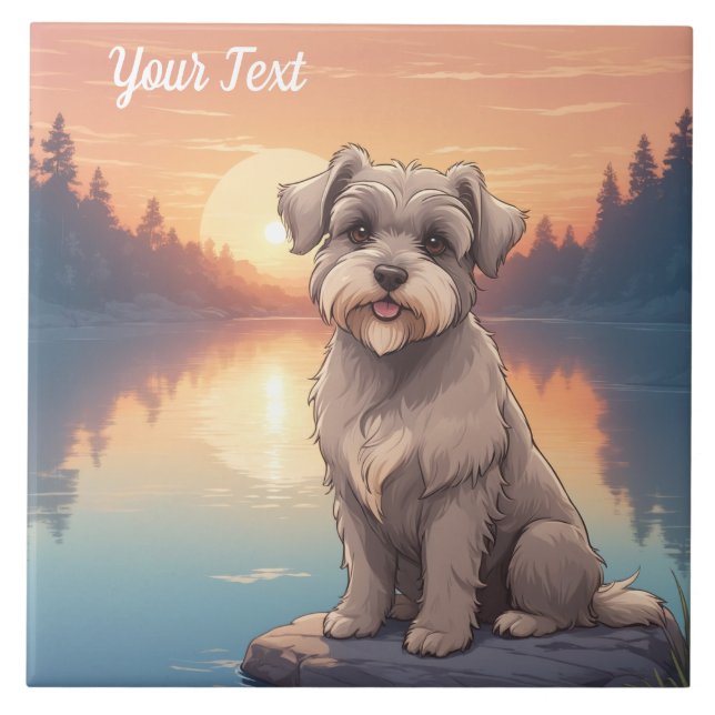 Schnauzer från Sjö Kakelplatta (Framsidan)