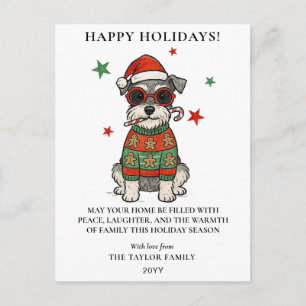 Schnauzer fulständig jultröja jul hund sockerdrick helg vykort