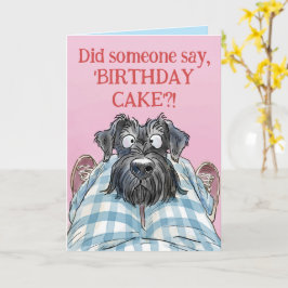 Schnauzer Funny Hungrig födelsedagskort Kort