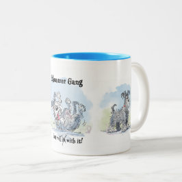 Schnauzer Gang Rolig Kaffemug Två-Tonad Mugg