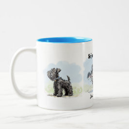 Schnauzer Gang Rolig Kaffemug Två-Tonad Mugg