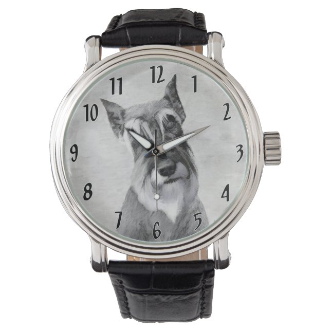Schnauzer (Giant) - Cute Original Hund Art Armbandsur (Framsida)
