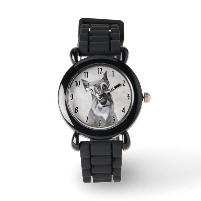 Schnauzer (Giant) - Cute Original Hund Art Armbandsur (Framsida)