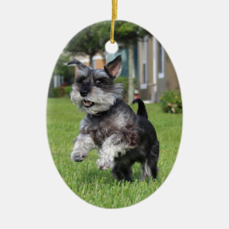 Schnauzer glädje julgransprydnad keramik