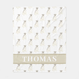 Schnauzer (grå & vit) fleecefilt