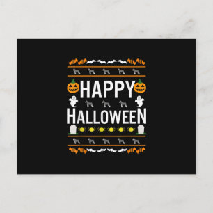 Schnauzer Halloween Lazy Ugly Costume Hund T-Shirt Vykort