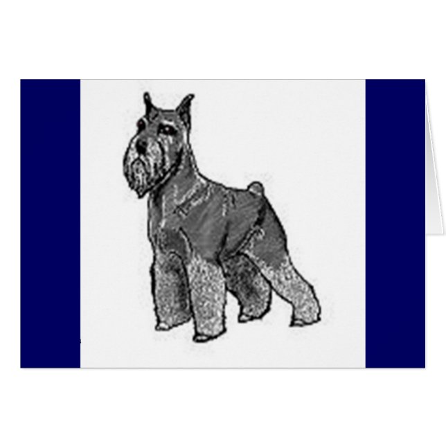 Schnauzer Hälsningskort (Framsidan Horizontal)