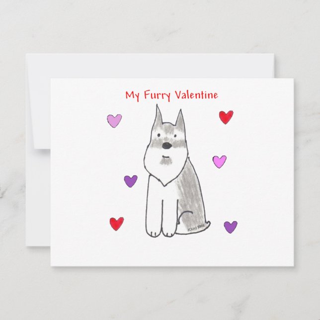 Schnauzer Hårig Valentine Julkort (Framsida)
