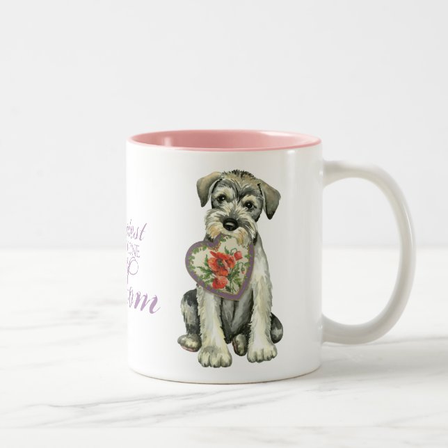 Schnauzer Heart Mamma Två-Tonad Mugg (Höger)