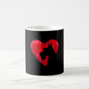 Schnauzer Heart Silhouette Valentines day Hund Kär Kaffemugg