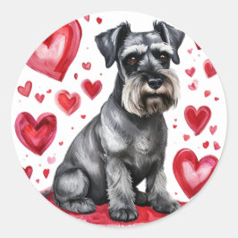 Schnauzer & Hjärtan Klistermärke