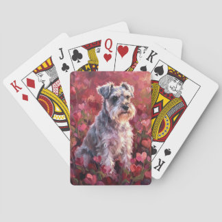 Schnauzer hjärtformade vildblommor casinokort