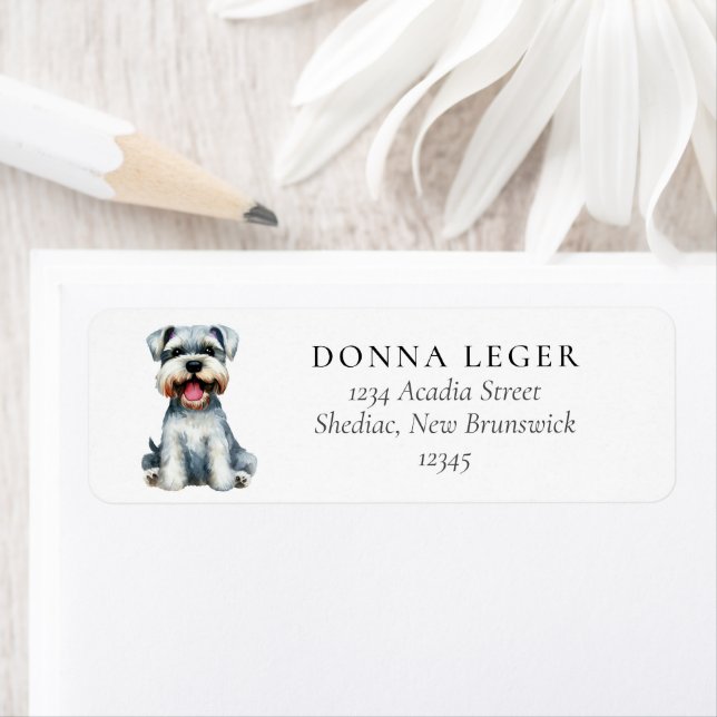 Schnauzer Hund Adress Returadress Etikett (Insitu)
