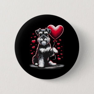 Schnauzer hund Alla hjärtans dag hundägare Knapp