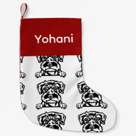 Schnauzer-hund - Anpassad hund Socks - säljare Y Liten Julstrumpa