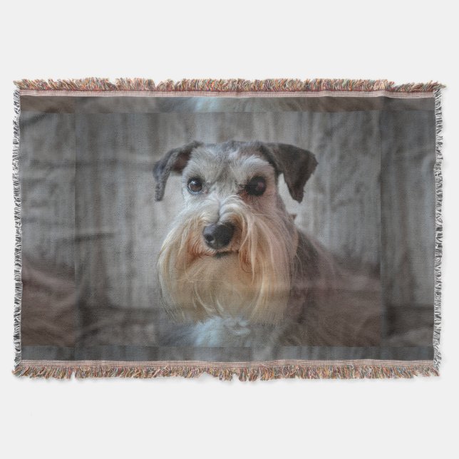 Schnauzer Hund ansikte Filt (Framsidan)