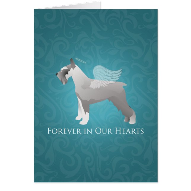 Schnauzer Hund aveln Pet Memorial Sympathy Card Hälsningskort (Framsidan)