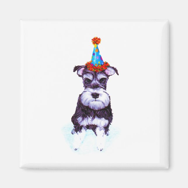 Schnauzer Hund Birthday Magnet (Framsidan)