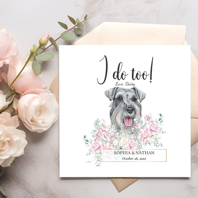 Schnauzer Hund Bröllop Cocktail Napkins Pappersservett (Skapare uppladdad)