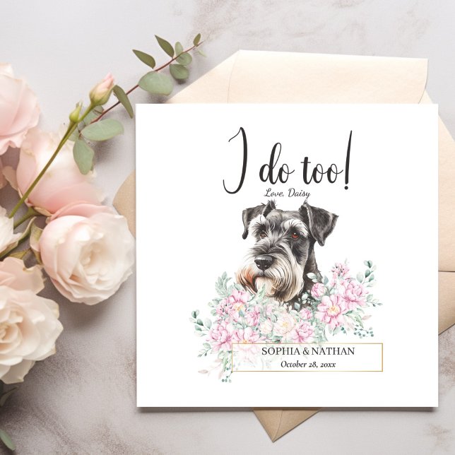Schnauzer Hund Bröllop Cocktail Napkins Pappersservett (Skapare uppladdad)