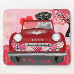 Schnauzer Hund Car med Hearts Valentine's Musmatta
