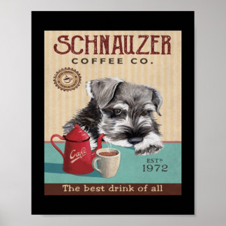 Schnauzer Hund Coffee Company Poster