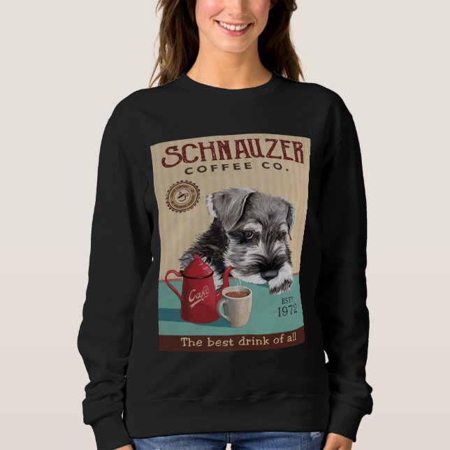 Schnauzer Hund Coffee Company T Shirt (Framsida)