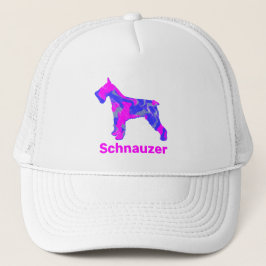 Schnauzer Hund Cute Rosa & Blue Silhouette Keps