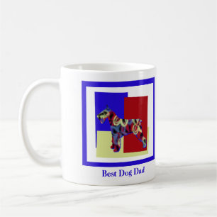 Schnauzer Hund Cute Silhouette TRBY Far's Day Kaffemugg