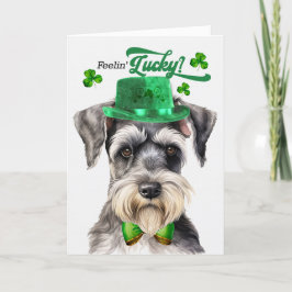Schnauzer Hund Feelin' Lucky St patrick's day Helgkort