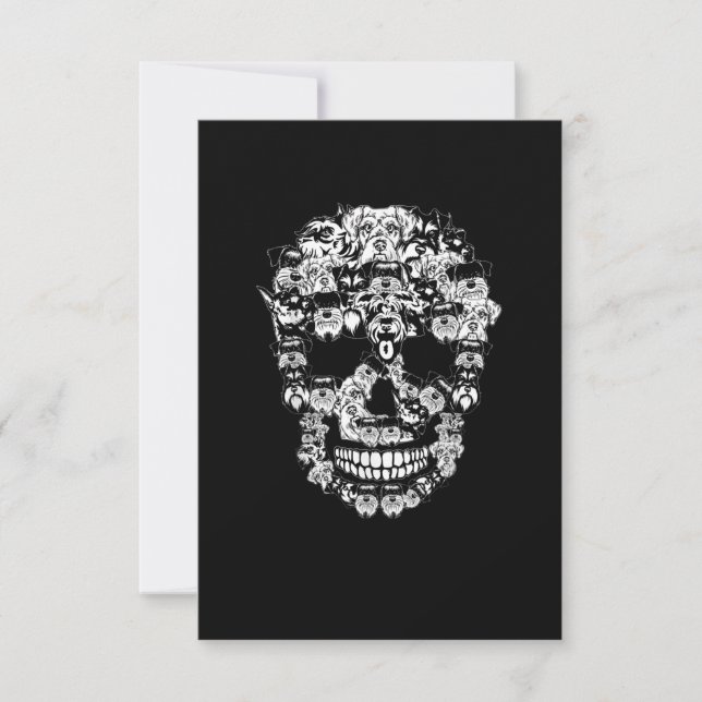 Schnauzer Hund Graphic Halloween Skull Costumes OSA Kort (Framsida)