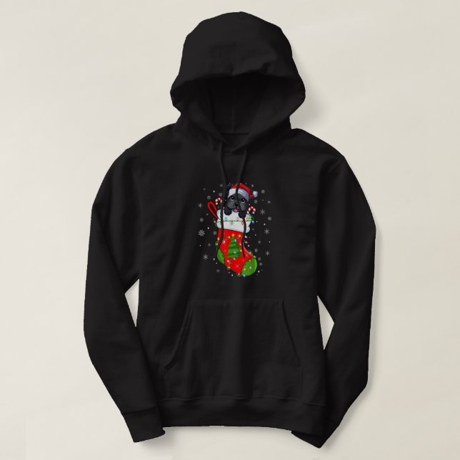 Schnauzer Hund in jul Socks Funny Santa Schna Hoodie (Design framsida)