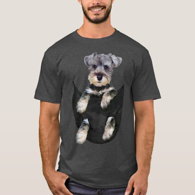 Schnauzer Hund in Pocket Puppy Gifts T Shirt (Framsida)