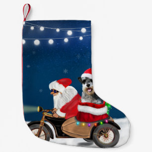 Schnauzer Hund jul Jultomten Liten Julstrumpa