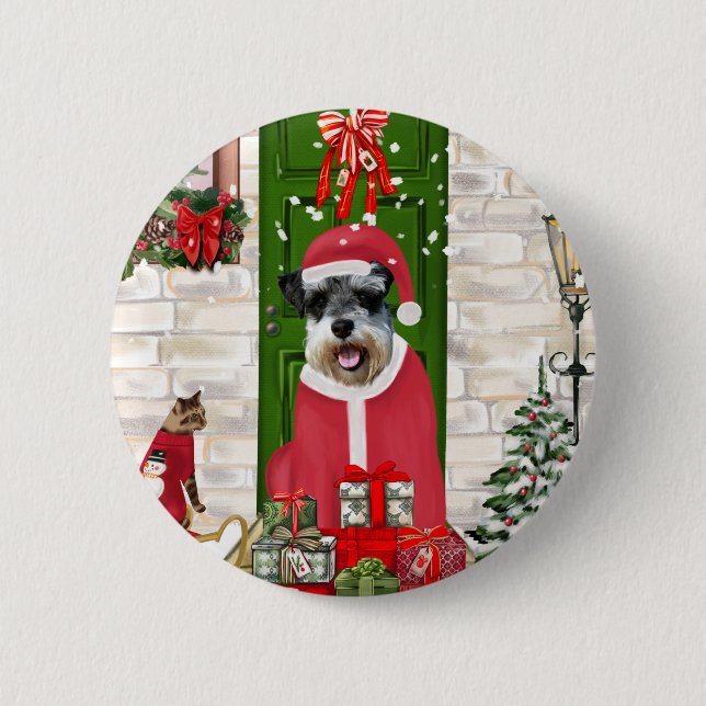 Schnauzer Hund jul Knapp (Framsida)