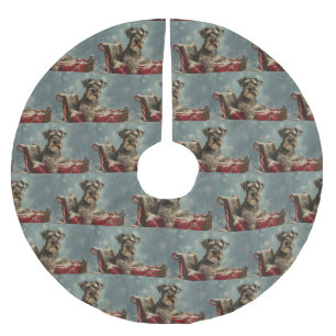 Schnauzer Hund julafton Julgransmatta Borstad Polyester