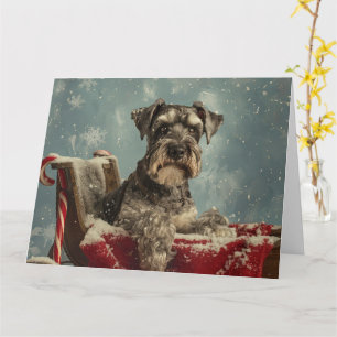 Schnauzer Hund julafton Kort
