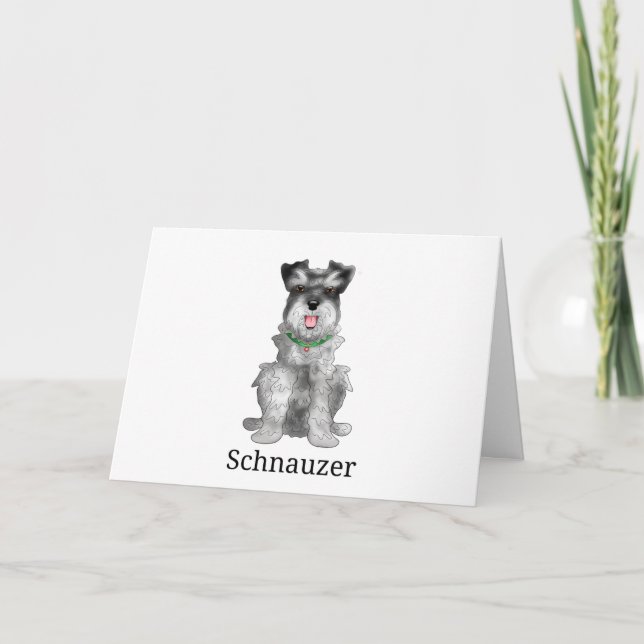 Schnauzer Hund l Helgkort (Framsida)
