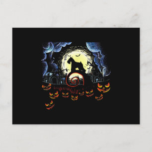 Schnauzer Hund & Måne Funny Halloween Costume-gift Meddelande Vykort