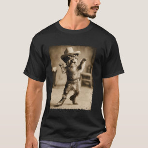 Schnauzer Hund Meme Dum Cowboy Rolig T Shirt