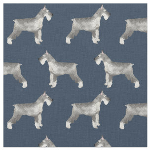 schnauzer hund navy blue tyg