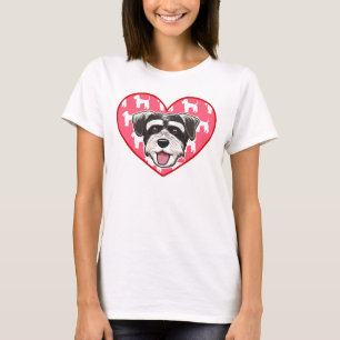 Schnauzer Hund på Hjärtat T Shirt