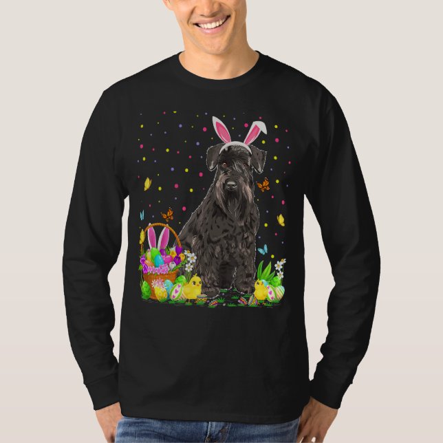 Schnauzer Hund Påskägg Hunting Schnauzer Påsk T Shirt (Framsida)
