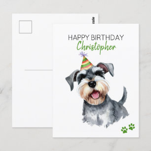 Schnauzer Hund Personlig Glad Födelsedag Vykort