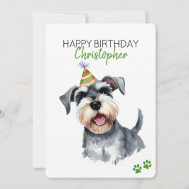Schnauzer Hund Personlig Grattis på födelsedagen F Kort