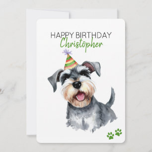 Schnauzer Hund Personlig Grattis på födelsedagen F Kort